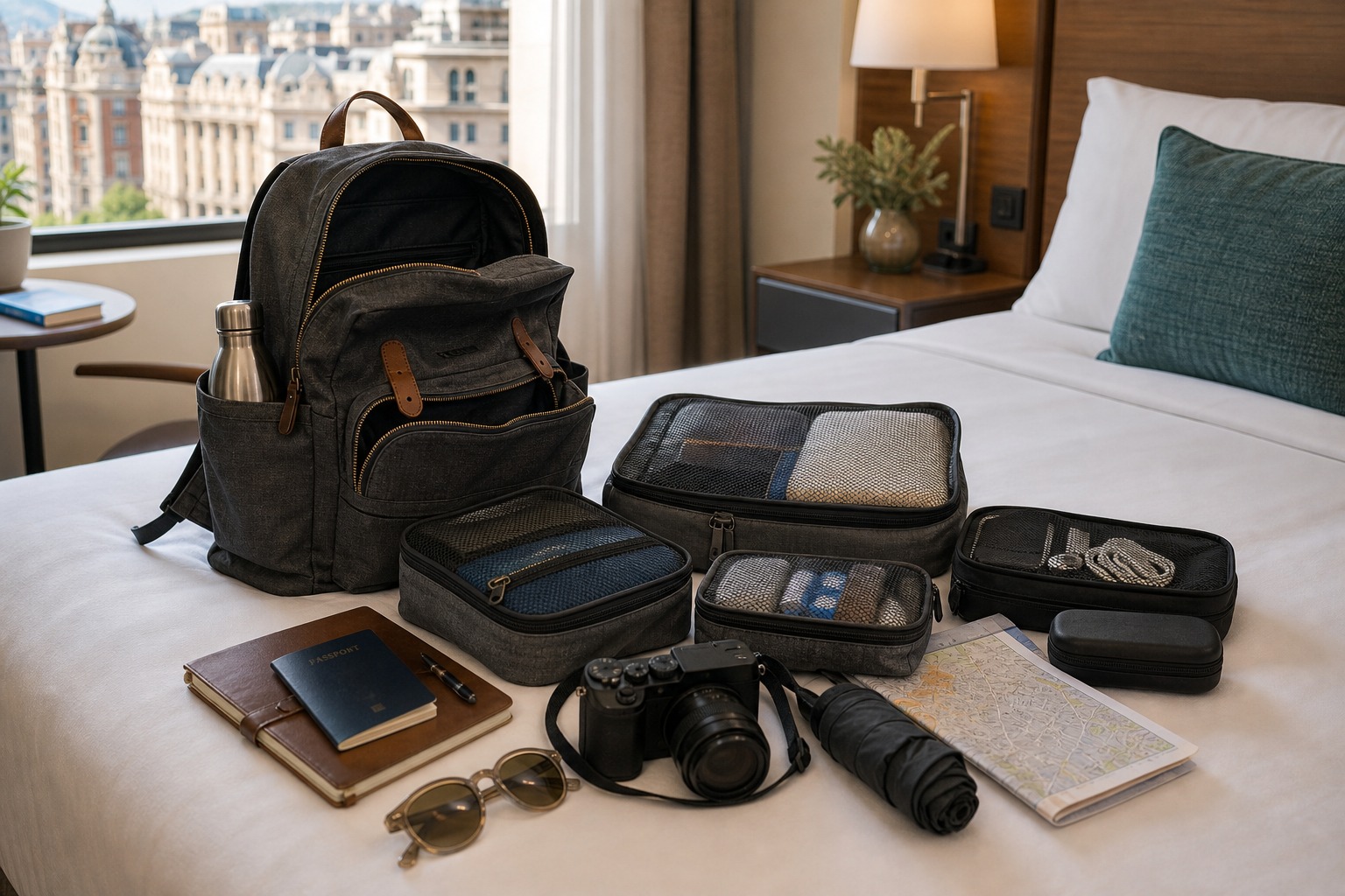 Known Attractions travel daypack organization