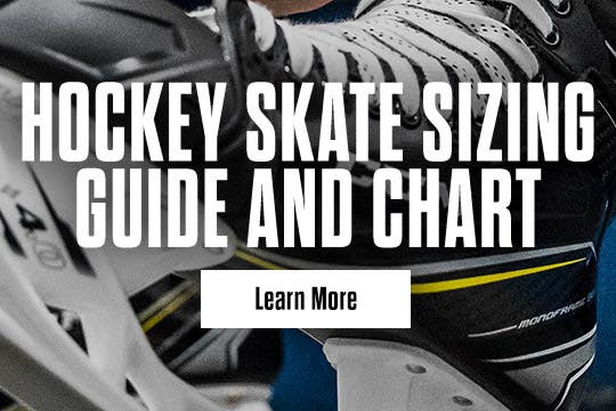 Hockey skate sizing guide from HockeyMonkey